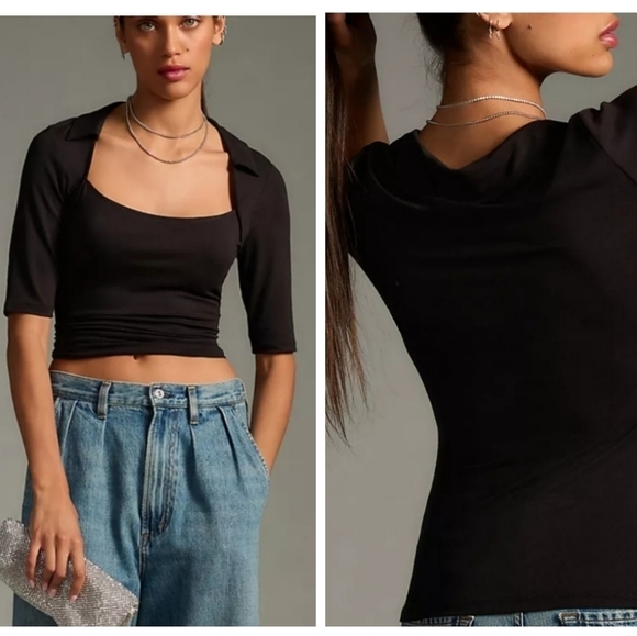 New Anthropologie Black Sexy Top - Picture 1 of 15